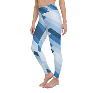 'Blue Rays' full-length yoga leggings
