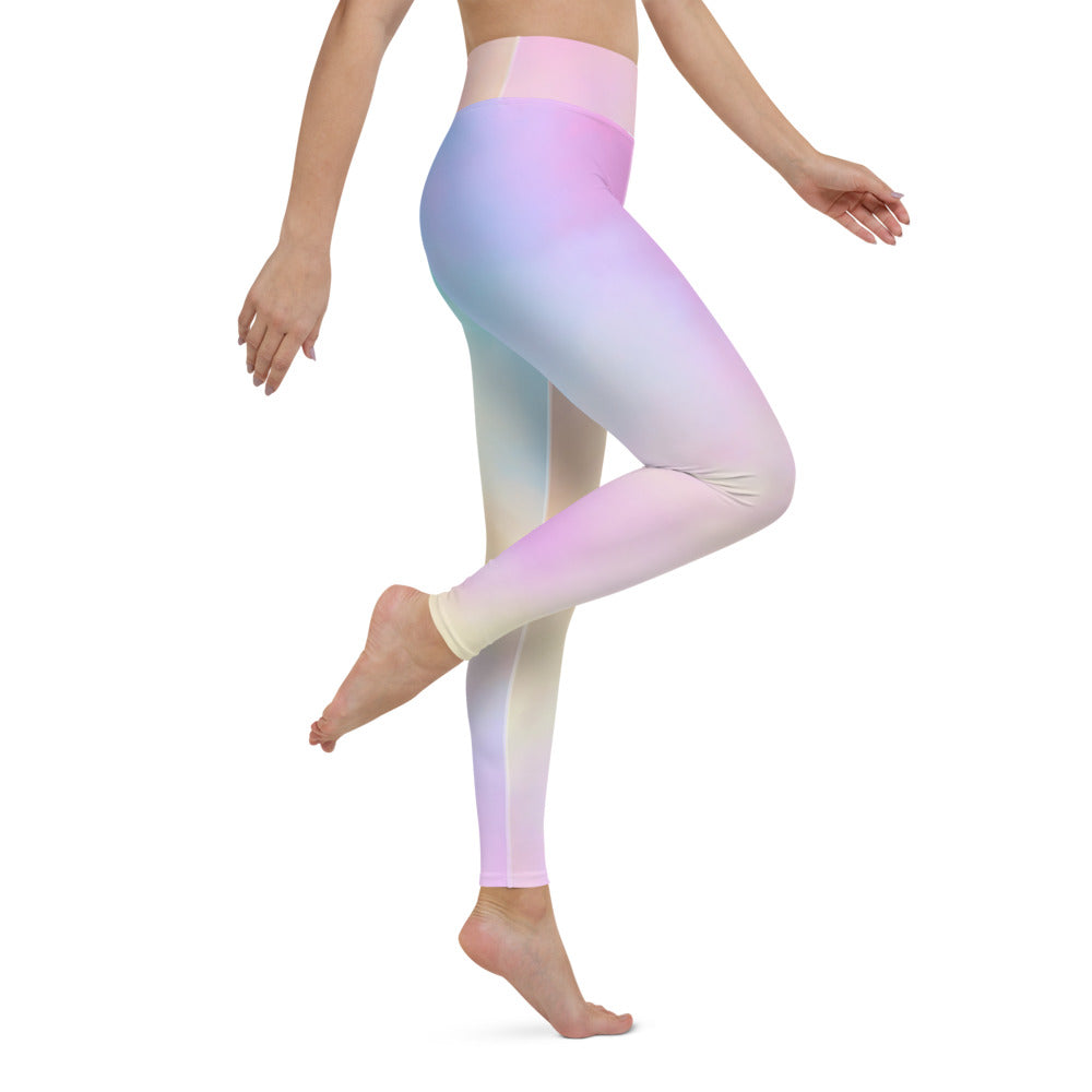 'Cotton Candy' full-length yoga leggings