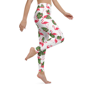 'Flamingos' full-length yoga leggings