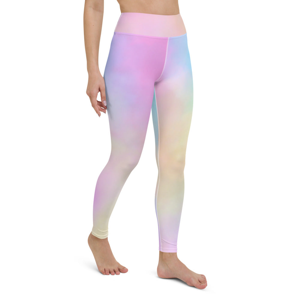 'Cotton Candy' full-length yoga leggings