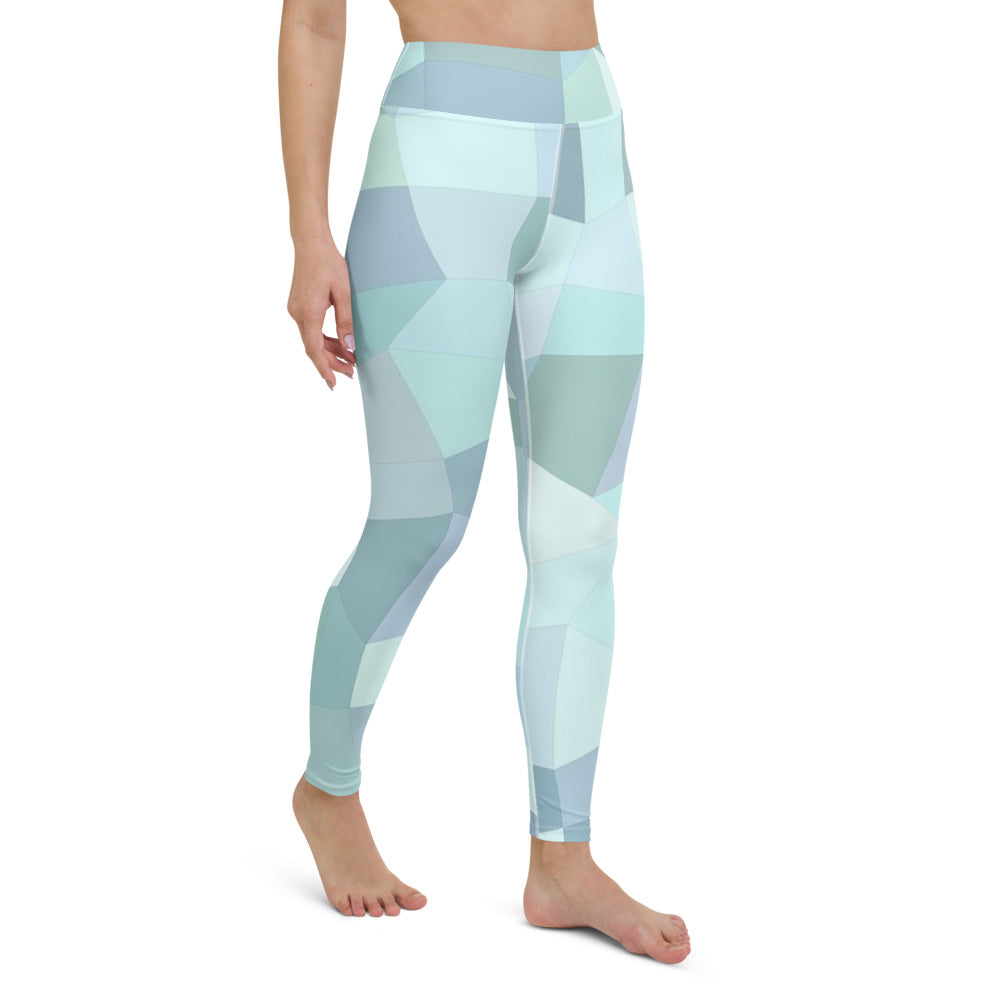'Cyan Blue' full-length yoga leggings
