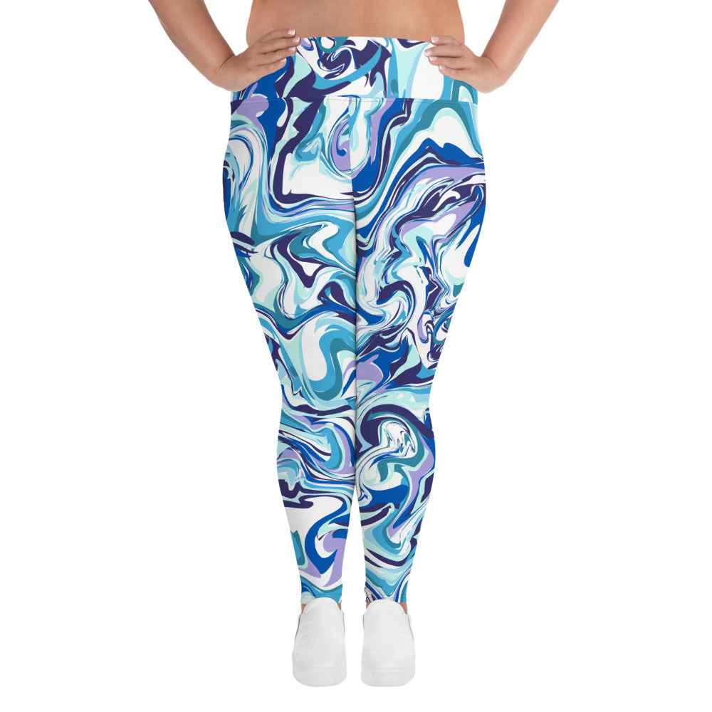 'Blue Marble' plus-size yoga leggings