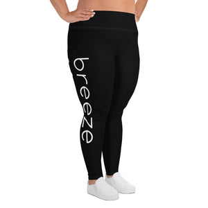 Logo black plus-size yoga leggings