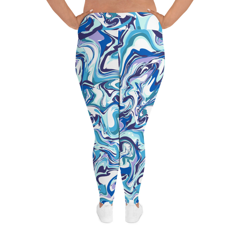 'Blue Marble' plus-size yoga leggings