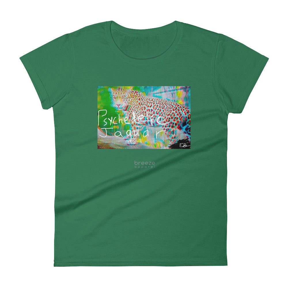 'Psychedelic Jaguar' women's short-sleeved shirt (16 colors)