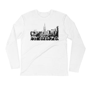 'NYC Skyline' women's long-sleeved shirt (slim fit)