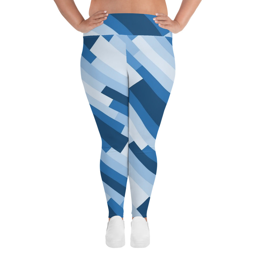 'Stisce Blu' plus-size yoga leggings