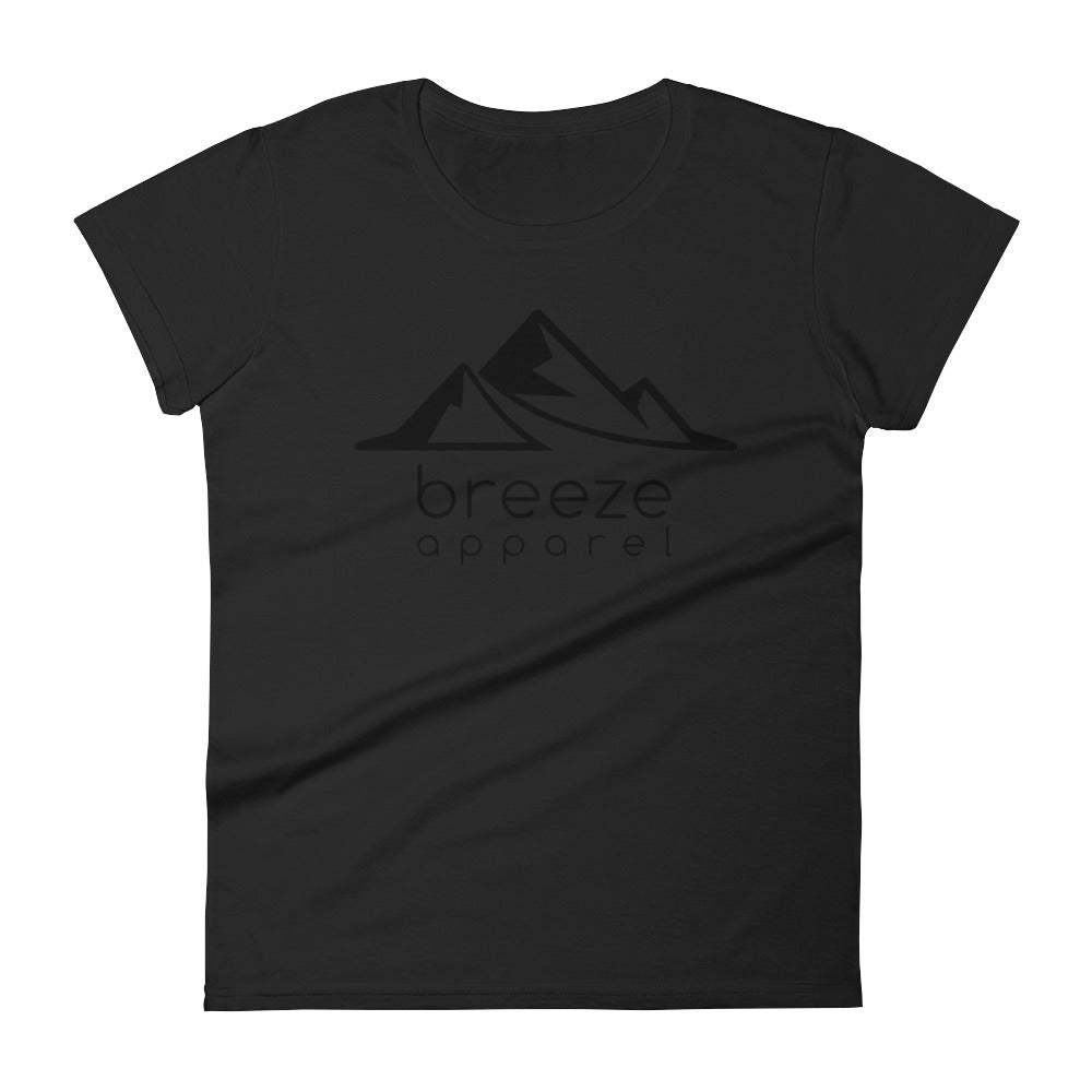 Black logo women's short-sleeved t-shirt (17 colors)
