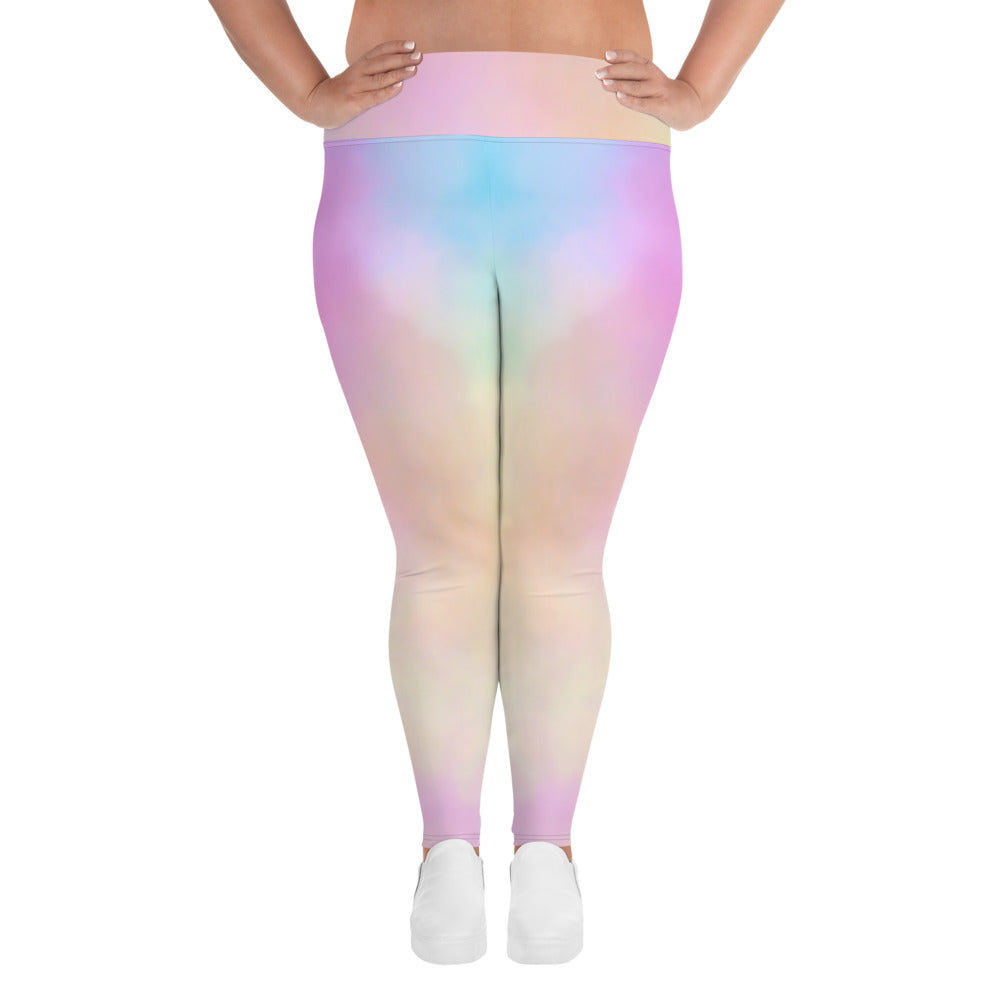 'Cotton Candy' plus-size yoga leggings