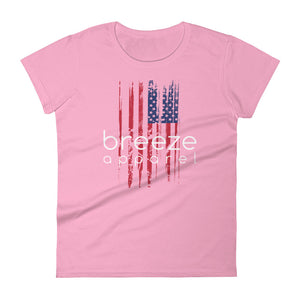 U.S. flag women's brand shirt - white (13 colors)