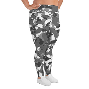 'Oreo Camo' plus-size yoga leggings