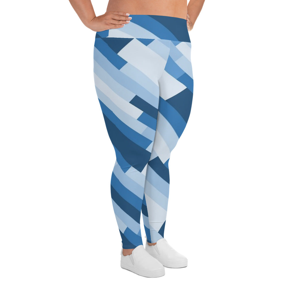 'Stisce Blu' plus-size yoga leggings