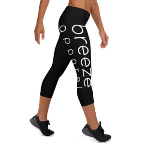 Logo black capri yoga leggings