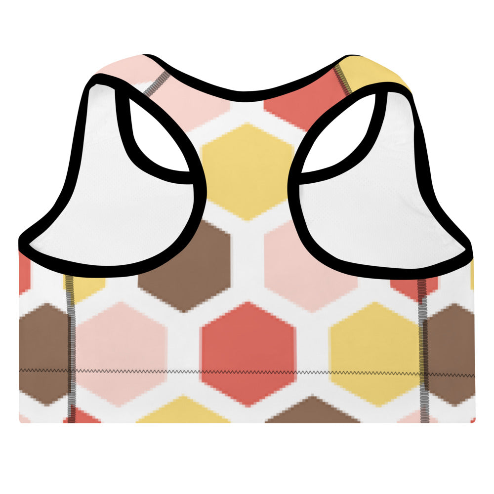 'Honeycomb' padded sports bra