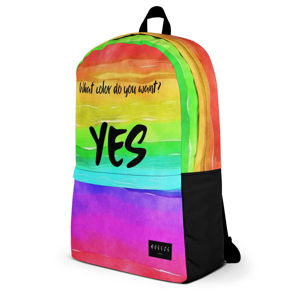 'What color?' backpack