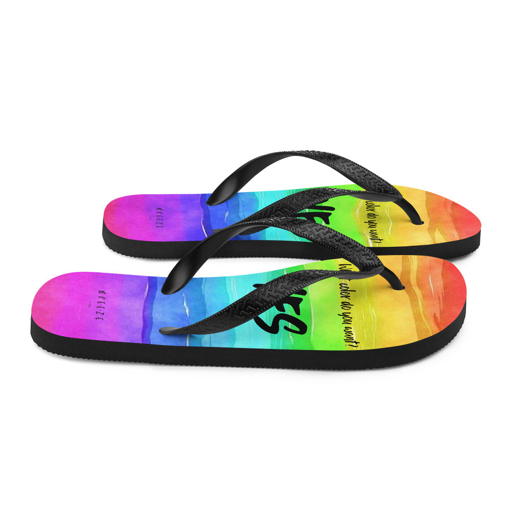 'What color?' sandals
